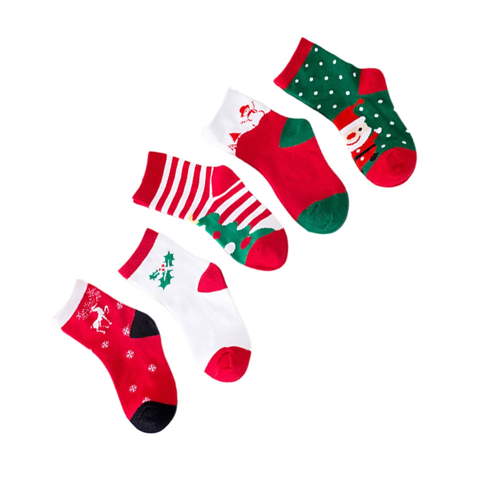 

Generic Women Warm Socks 5 Pairs Christmas Crew Socks Santa Claus Winter Autumn Sock Cotton Warm Socks Xmas Gift 4-6 Years Old