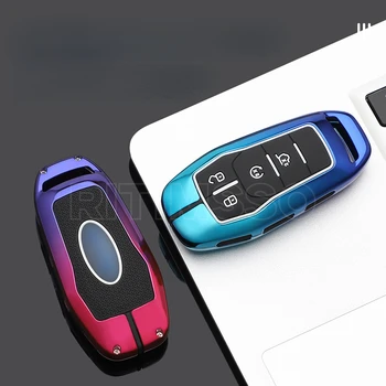Custodia portachiavi per auto in lega colorata per Ford Fusion Mondeo Mustang F-150 Explorer Edge 2015 2016 2017 2018 accessori per auto - Custodia portachiavi per auto in lega colorata per Ford Fusion Mondeo Mustang F 150 Explorer