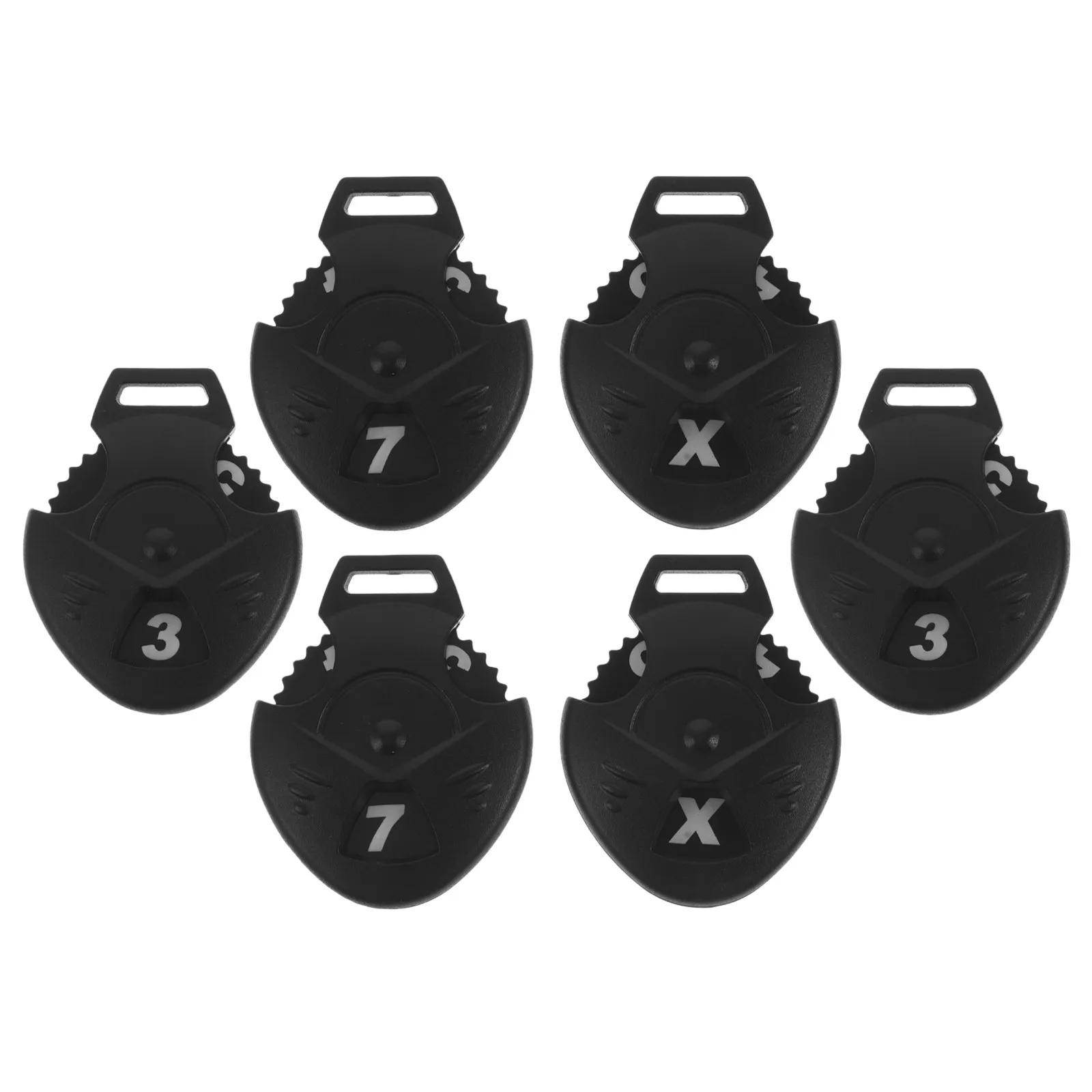 6pcs 골프 번호 태그 재사용 가능한 경량 교체 가능 유연한 헤드 커버 라벨 클럽 드라이버 우드 식별용