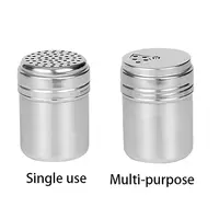 Pot d'assaisonnement polyvalent en acier inoxydable, bouteille de sel et de sucre, couvercle rotatif, Gadgets de cuisine, Shaker à épices, pot à épices 5
