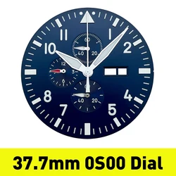 Blue Copper Chronograph Watch Dial with Luminous Numerals (Dial hands)