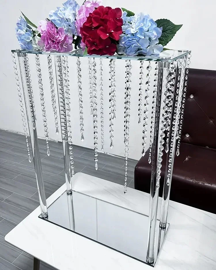 6pcs Wedding Table Party Clear Tall Acrylic Candelabra crystal 6