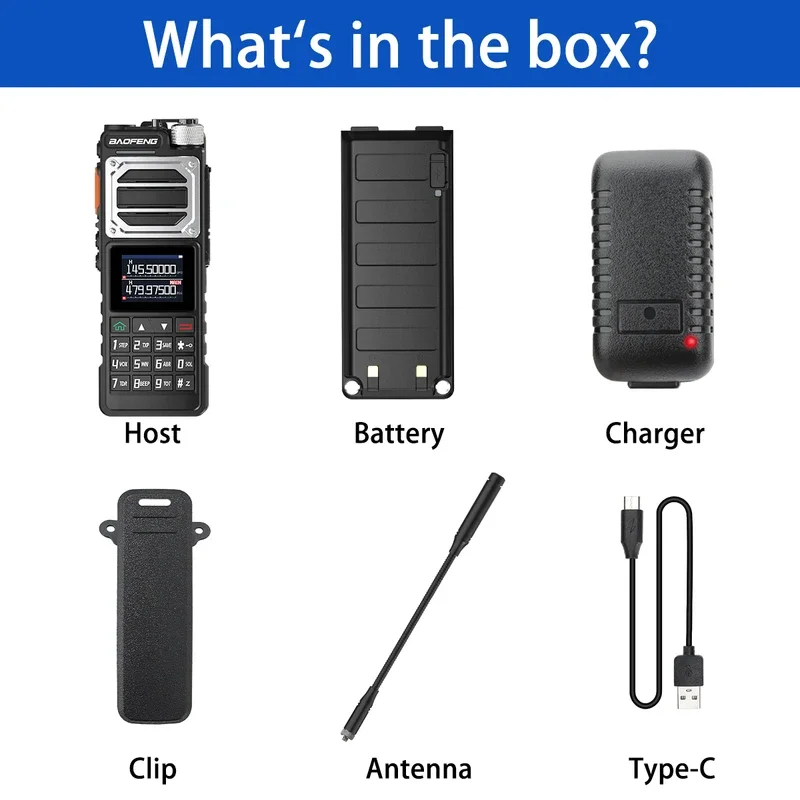 Baofeng UV-25 PRO MAX Air Band Walkie Talkie 16w Wireless Copy Frequency NOAA Type-C Charger AM Long Range Ham Two Way Radio 6