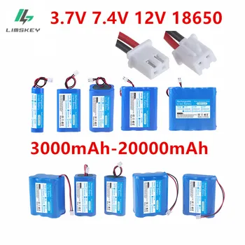 Batteria al litio 3,7 V 7,4 V 12 V 18650 con spina XH2.54-2P 3000 mAh 6000 mAh 12000 mAh 20000 mAh + PCB per altoparlante megafono e così via