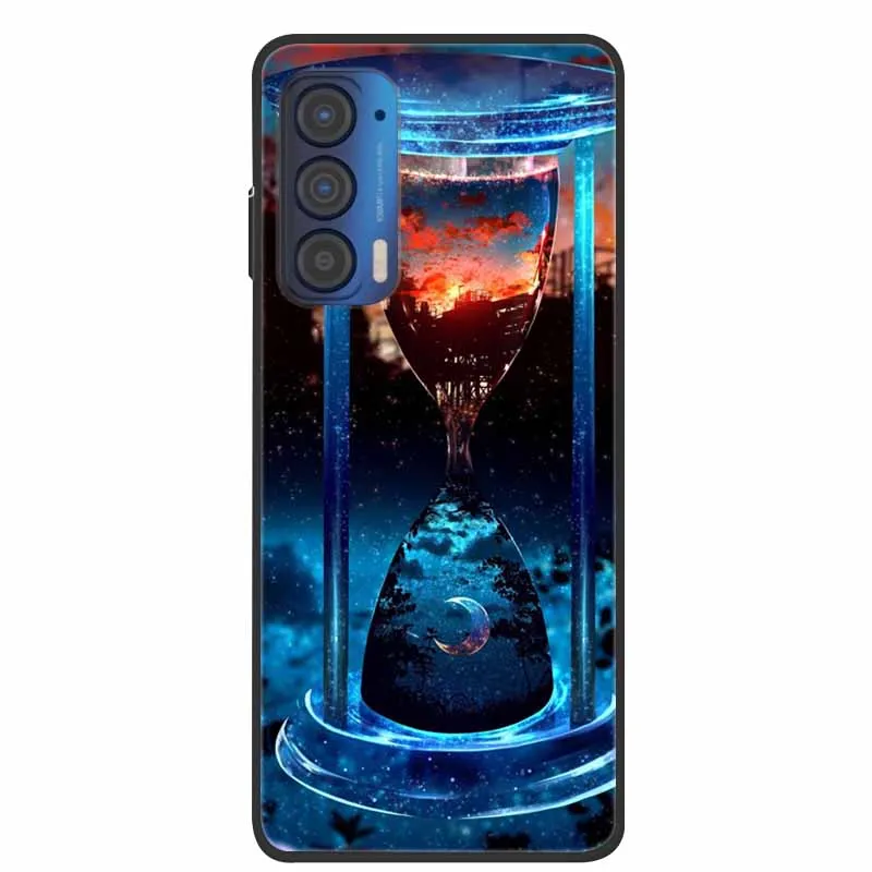 Silicone Soft Flower Marble TPU Black Phone Cover - Protective Case