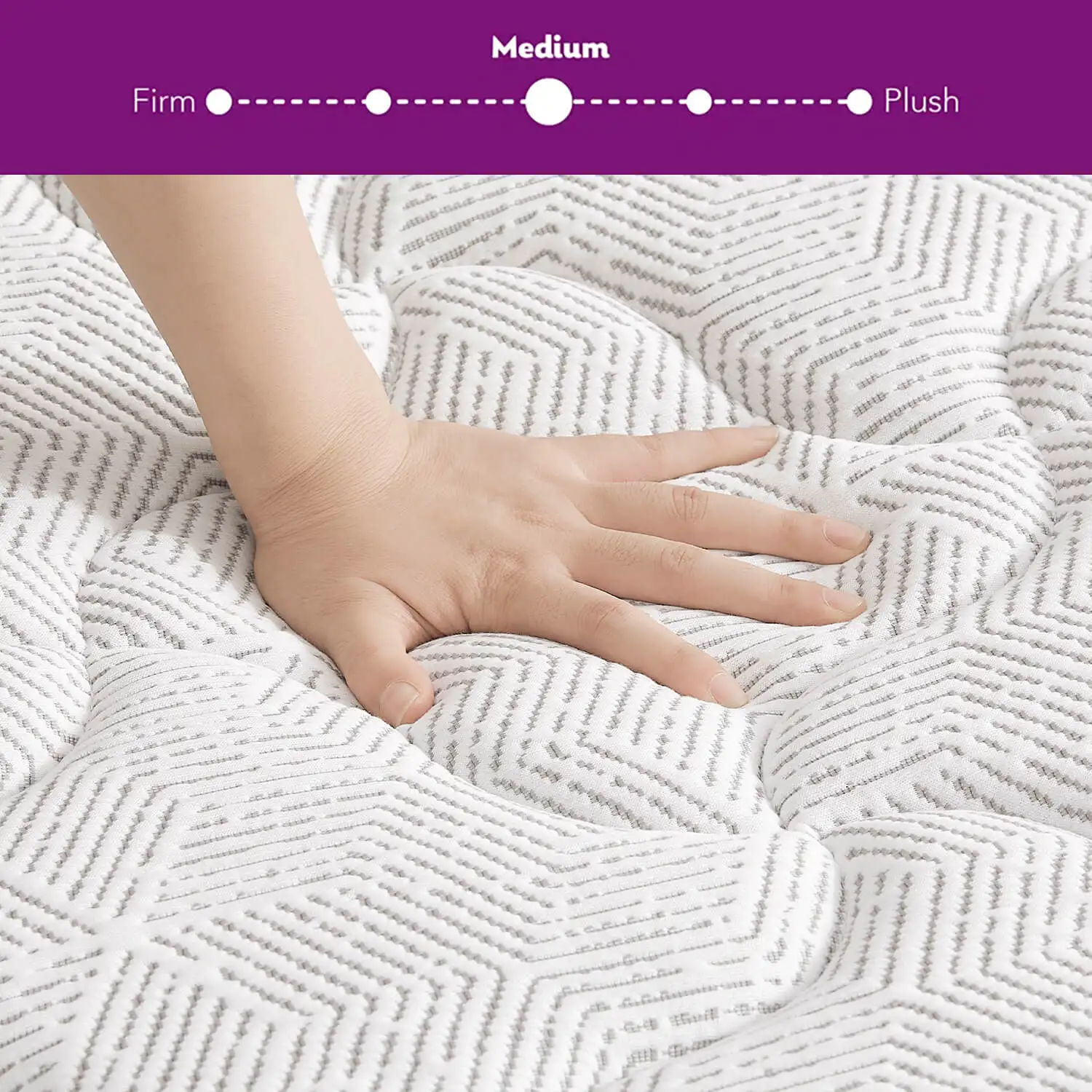 Queen Size Hybrid Mattress in a Box, Pocket Springs for a Cool Sleep,Pressure Relief, Medium Firm Feel with Motion Isolation 3