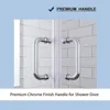 Corner Enclosure 1/4 in. Clear Glass Semi-Frameless Sliding Shower Doors,  Chrome Finish Corner Shower Glass Enclosure 3