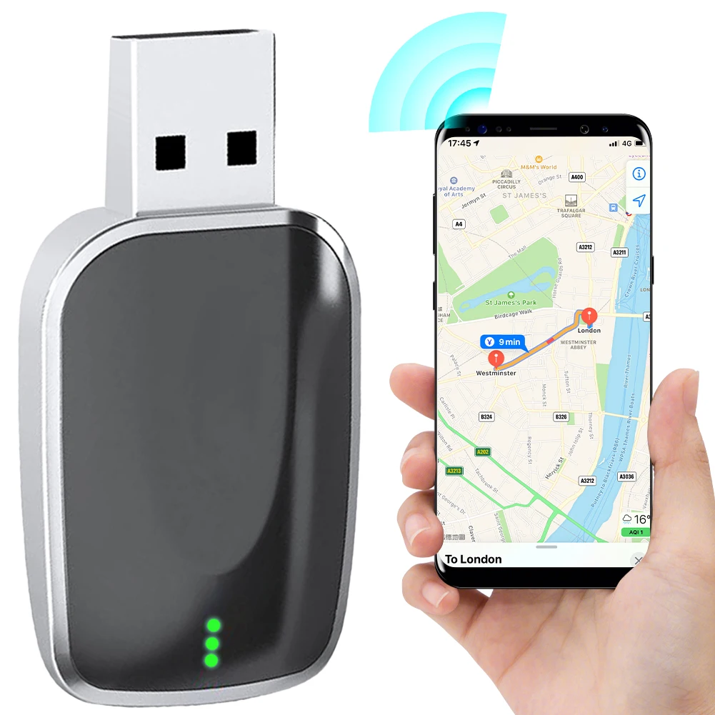 2 in 1 무선 CarPlay 안드로이드 오토 어댑터 Carplay AI 박스 자동 연결 무선 CarPlay 어댑터 (순정 유선 CarPlay 차량용)