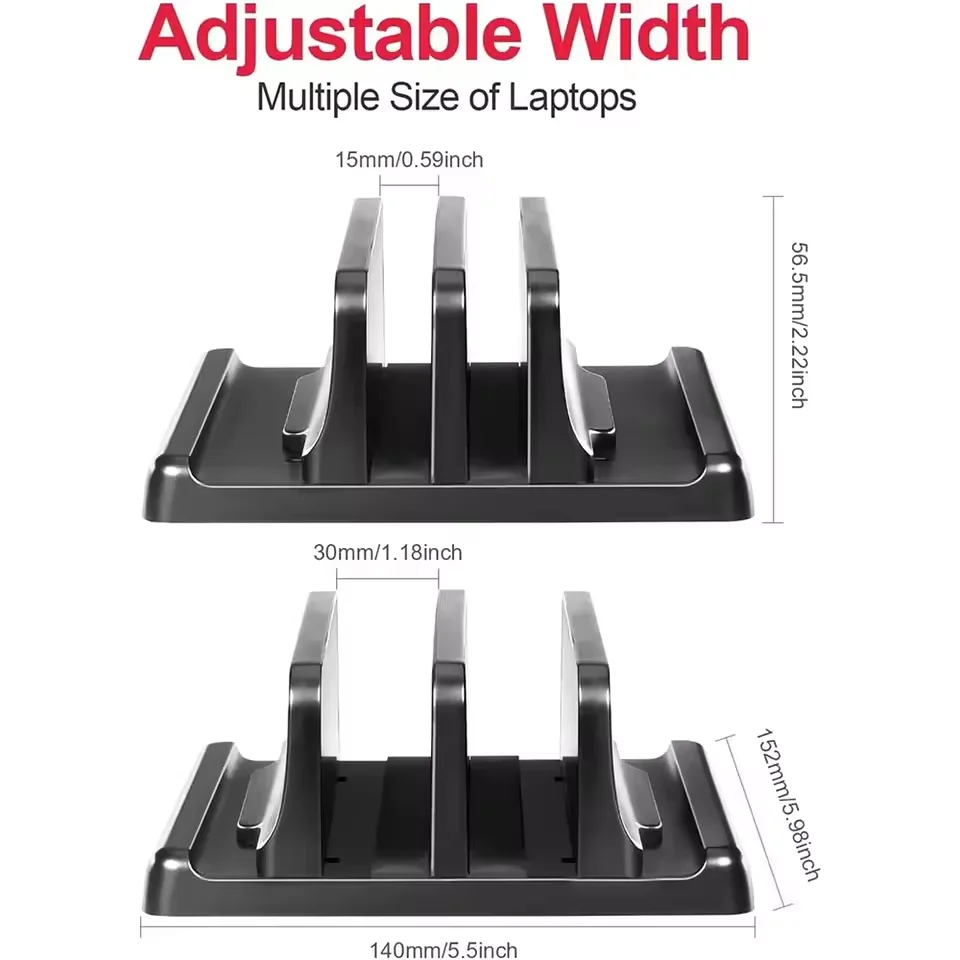 4in1 노트북 스탠드 플라스틱 휴대용 맥북/태블릿/폰 홀더 조절 가능한 데스크탑 노트북 도크 공간 절약 액세서리 (맥북용)