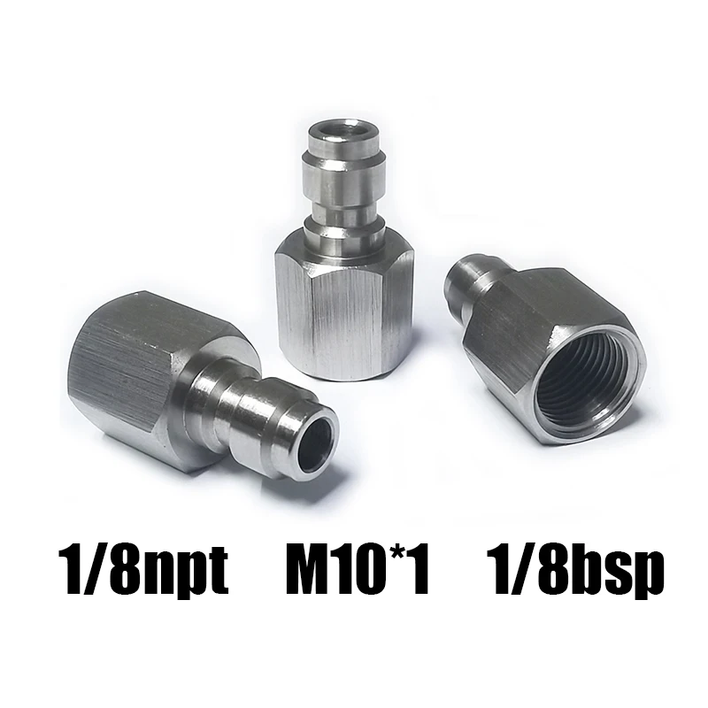 Quick Disconnect Adaptor HPA Air Quick Disconnect Male Female Adaptor 8mm Fill Nipple High Pressure 1/8NPT 1/8BSP M10*1 M8*1 Stainless Steel