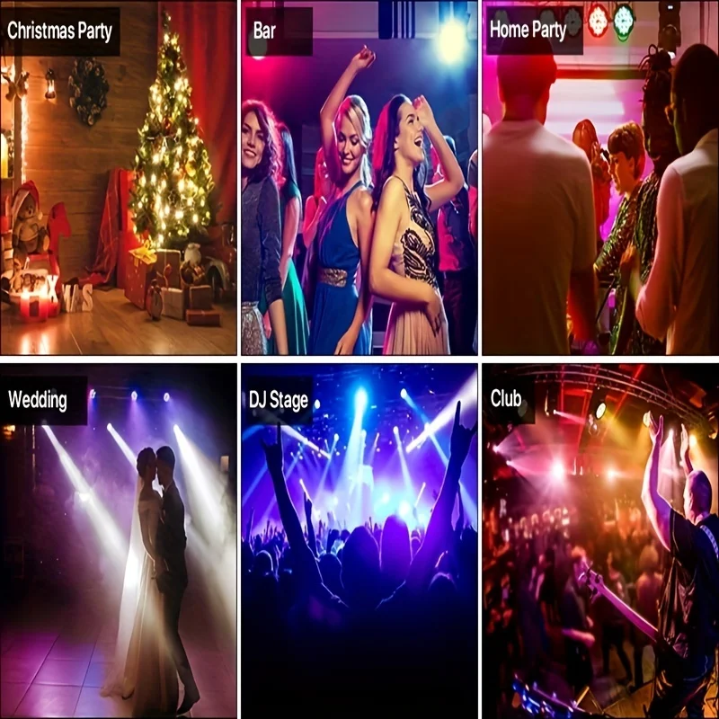 2 in 1 Party Stage Disco Light 18LEDs Sound Activated 7 Effects Christmas Birthday Party Holiday KTV Bar Dance Club Decorations