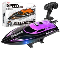 HXJRC HJ812 2.4G 4CH RC Boat High Speed LED Light Speedboat 25km/h Electric Racing Vehicles Model Lakes Pools Remote Control Toy 1
