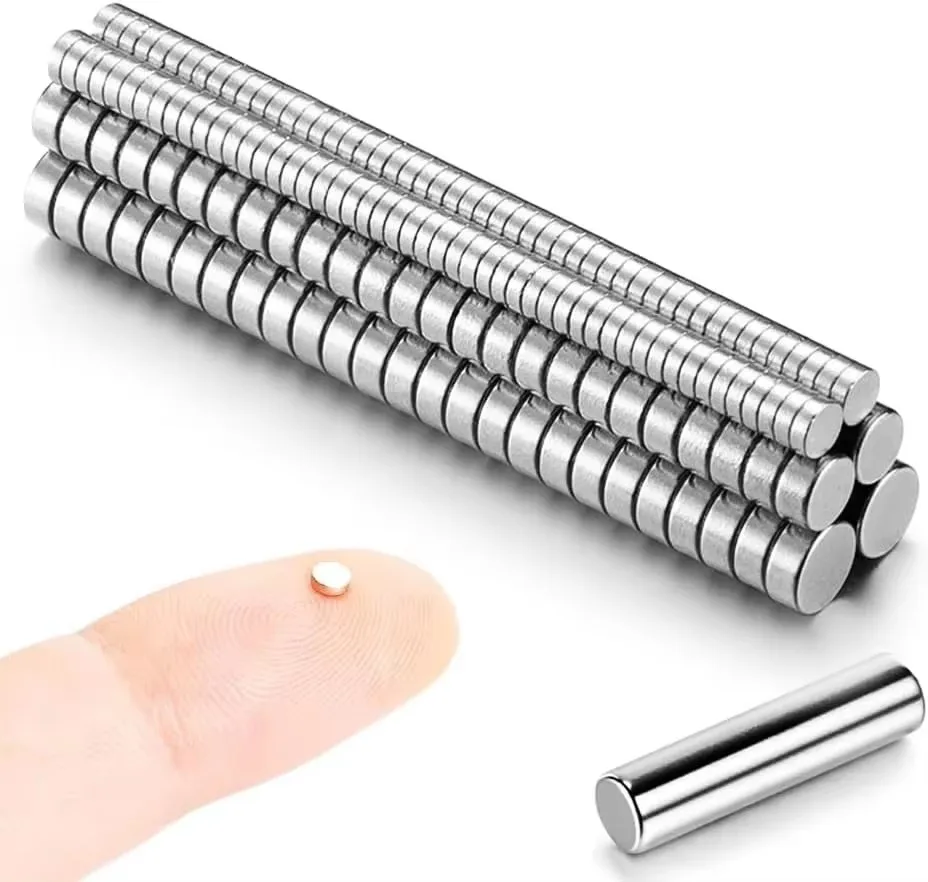 Mini Magnets Combo Pack - 100pcs 3x1mm, 100pcs 4x2mm, 100pcs 5x2mm - Tiny Thin Magnets for Miniatures, Small Model Hobby Crafts