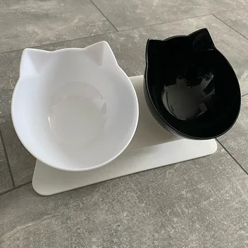 Non-Slip Double Cat Bowl Dog Bowl With Stand Pet Feeding Cat Water Bowl For Cats Food Pet Bowls For Dogs Feeder Product Supplies 5