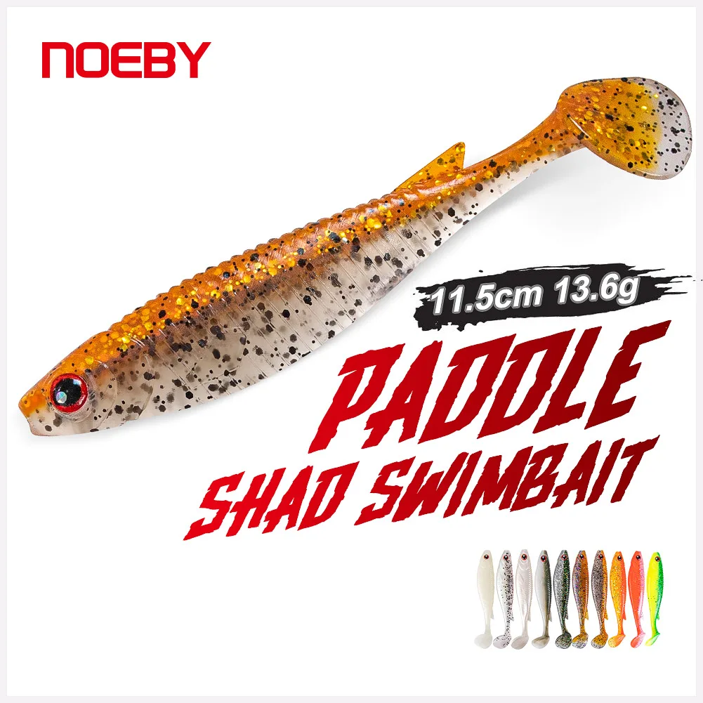 Noeby Shad Silicone Soft Lure 11.5cm 13.6g Wobbler Swimbait Jig Head  Artificial Soft Bait for Pike Perch Predator Fishing Lures