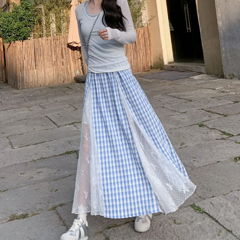 スカート Over Check Long Skirt il_1080xN.4479340619_mdzp.jpg