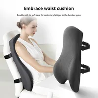 Elevated Office Waist Pillow Ergonomic Lumbar Support Memory Cotton 4D Curved Waist Pad Car Waist Rest Office Waist Pillow 1