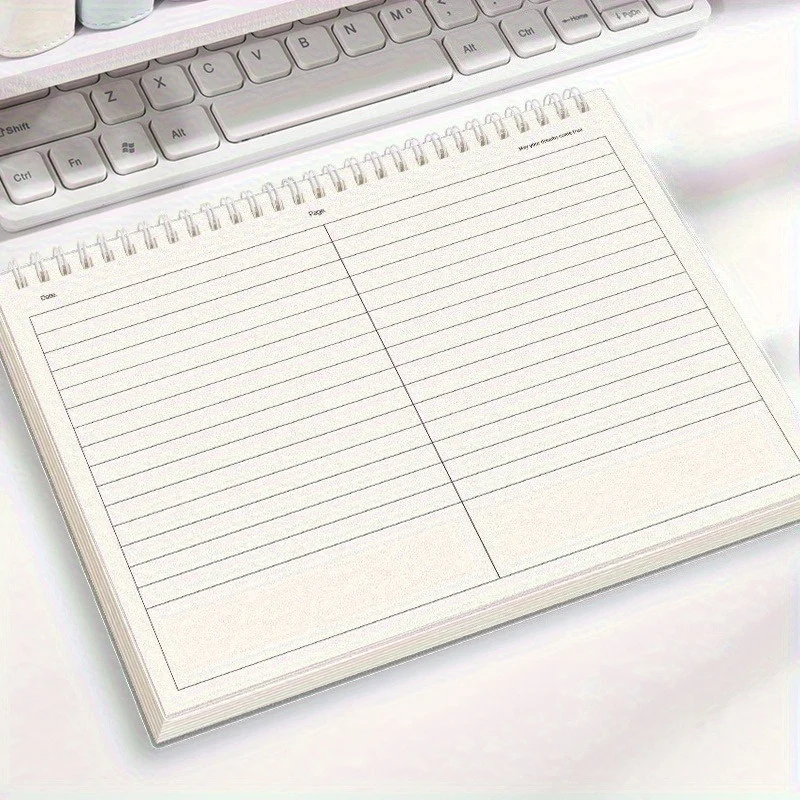Quaderno a spirale B5 con copertina a ribalta, carta a righe spessa, copertina opaca e divisori per pagine – Ideale per appunti universitari e preparazione esami - immagine 3