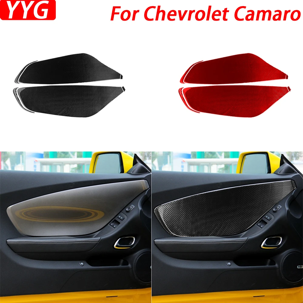 

For Chevrolet Camaro 2010-2015 Real Carbon Fiber Inner Door Panel Decorative Cover Car Interior Decoration Accessories Sticker