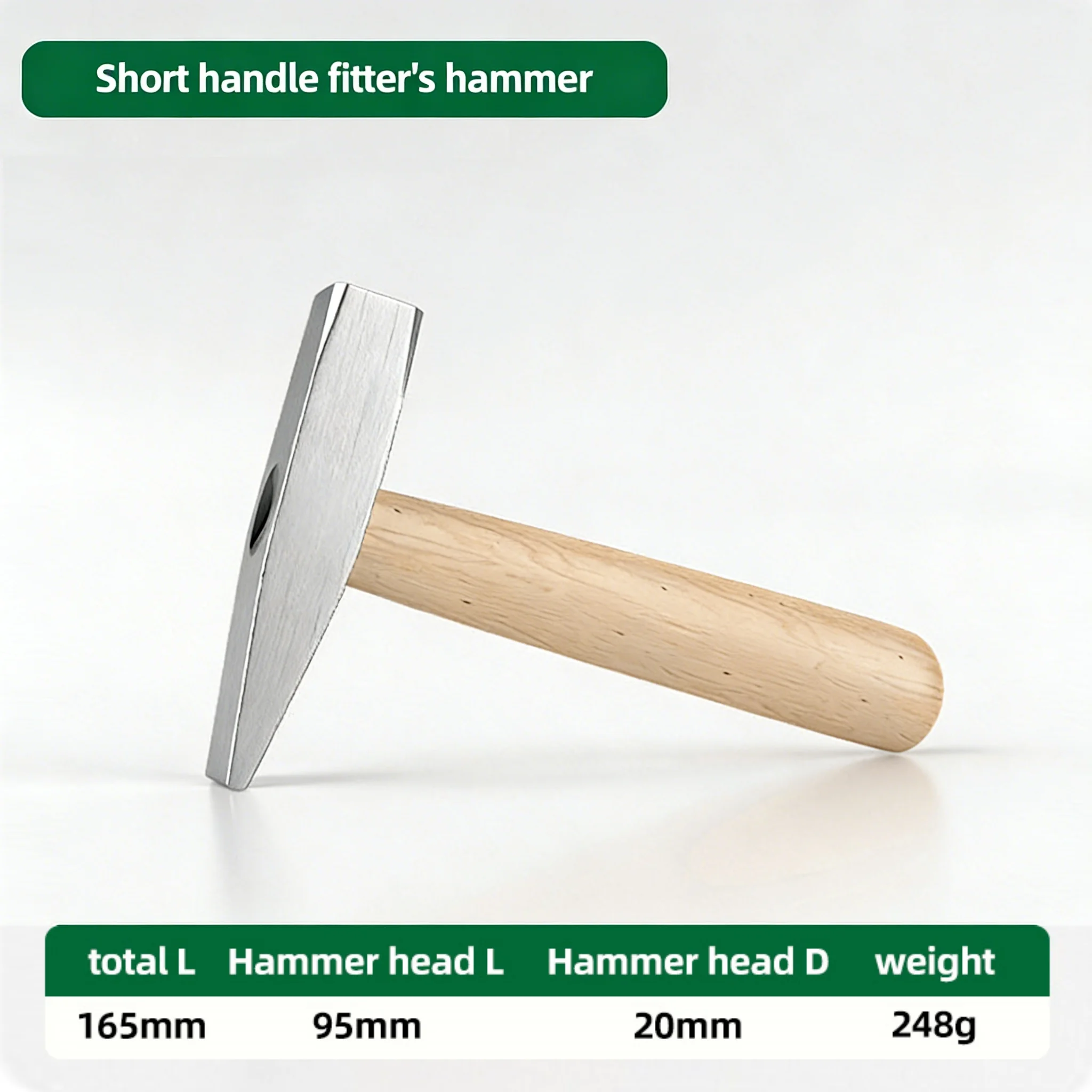 Compact Wood Handled Claw Hammer with High-Carbon Steel Head - 8 OZ