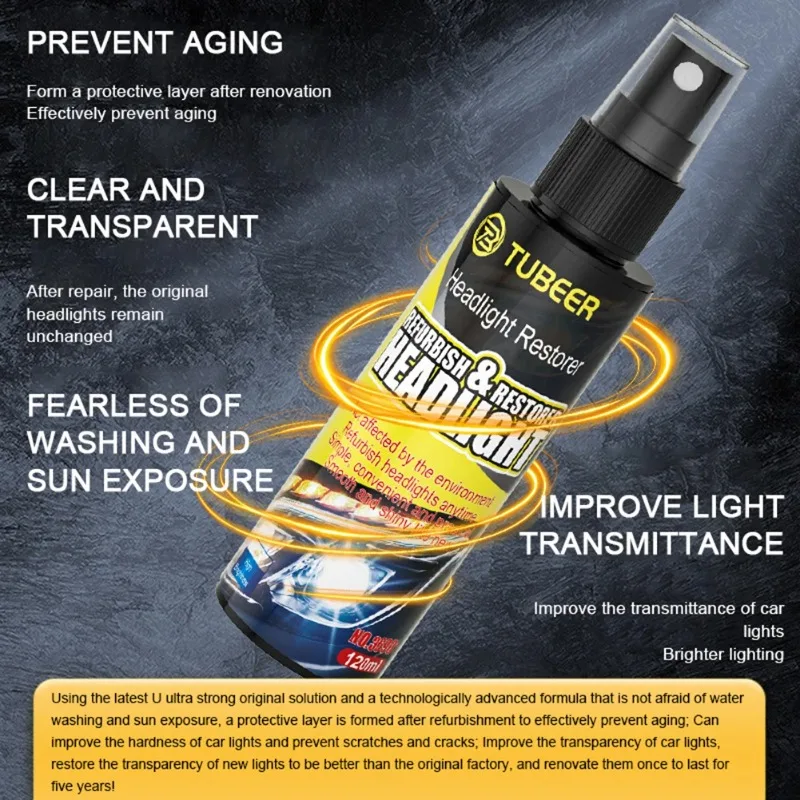 Headlight Restore Liquid Renovation Repair Liquid Car Detailing Headlight Lens Restorer Car Polish Cleaner Headlamp Repair
