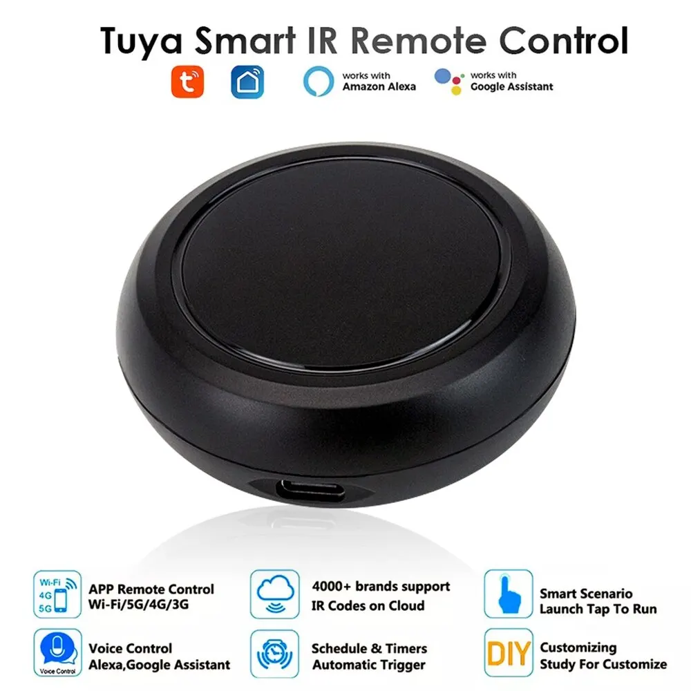 Tuya WiFi RF IR Universal Remote Controller RF Appliances Tuya/Smart Life App Voice Control Work With Alexa Google Home Hands-free Voice Control