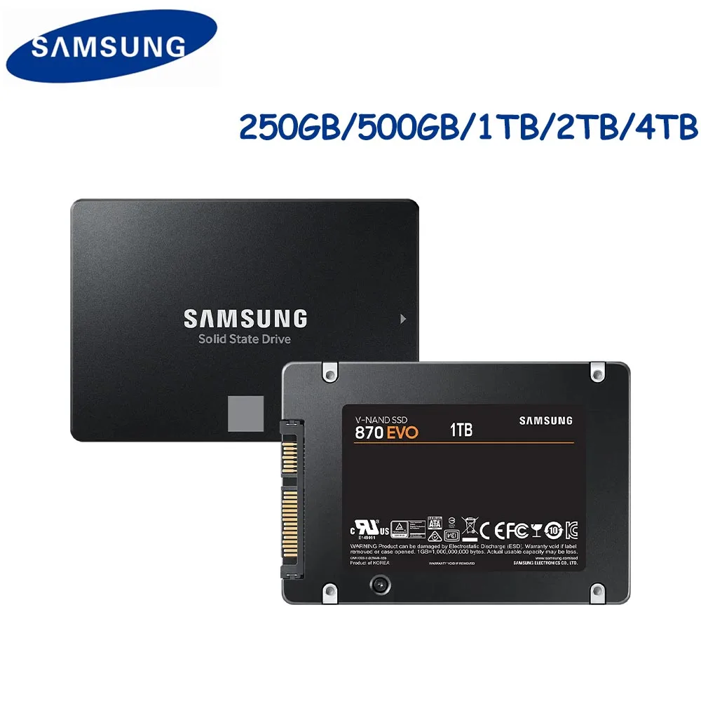 

SAMSUNG 2.5'' SATAIII SSD 870 Evo 1TB 2TB 4TB 500GB 250GB Internal Solid State Drive Storage Disk For Laptop or Desktop