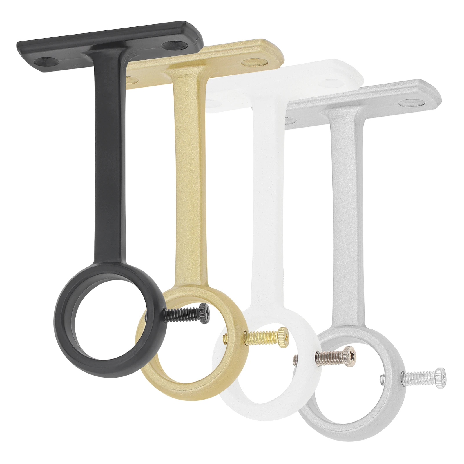 Heavy Duty Curtain Rod Bracket Holder Aluminum Alloy Wall Curtain Rod Hanger Rack Adjustable Screw Socket Pole End Support 1pcs