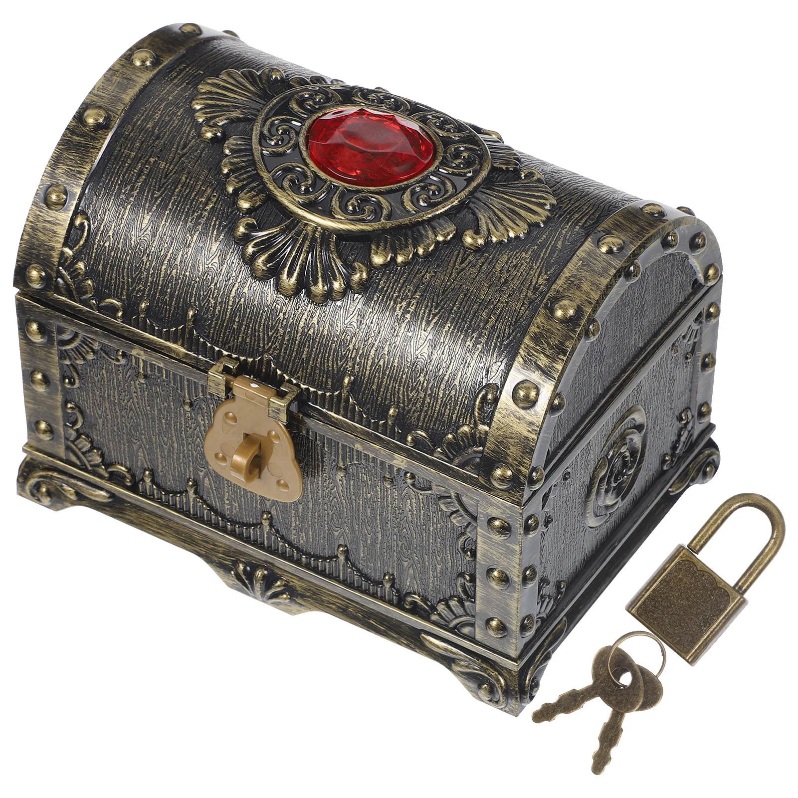 

Vintage Wooden Treasure Chest Keepsake Box Decorative Coin Money Piggy Bank Mini Jewelry Box Kids Drink Containers