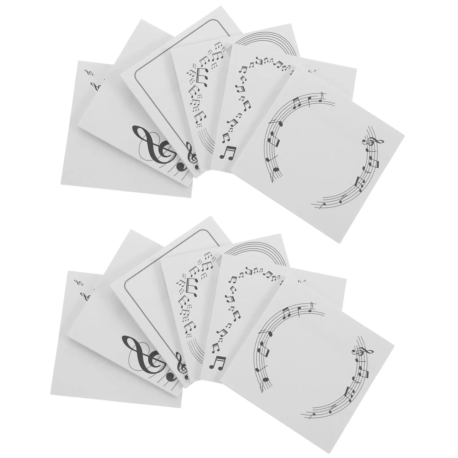 12 blocchetti autoadesivi per appunti, design con note musicali in bianco e nero, 3x3 pollici, mini memo per insegnanti di musica, scuola, ufficio - immagine 4