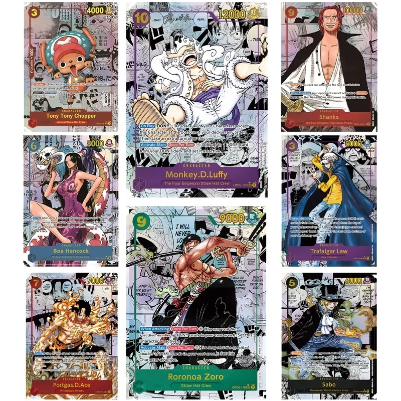 8Pcs/set Anime Characters Bronzing Collection Flash Card Game Cards