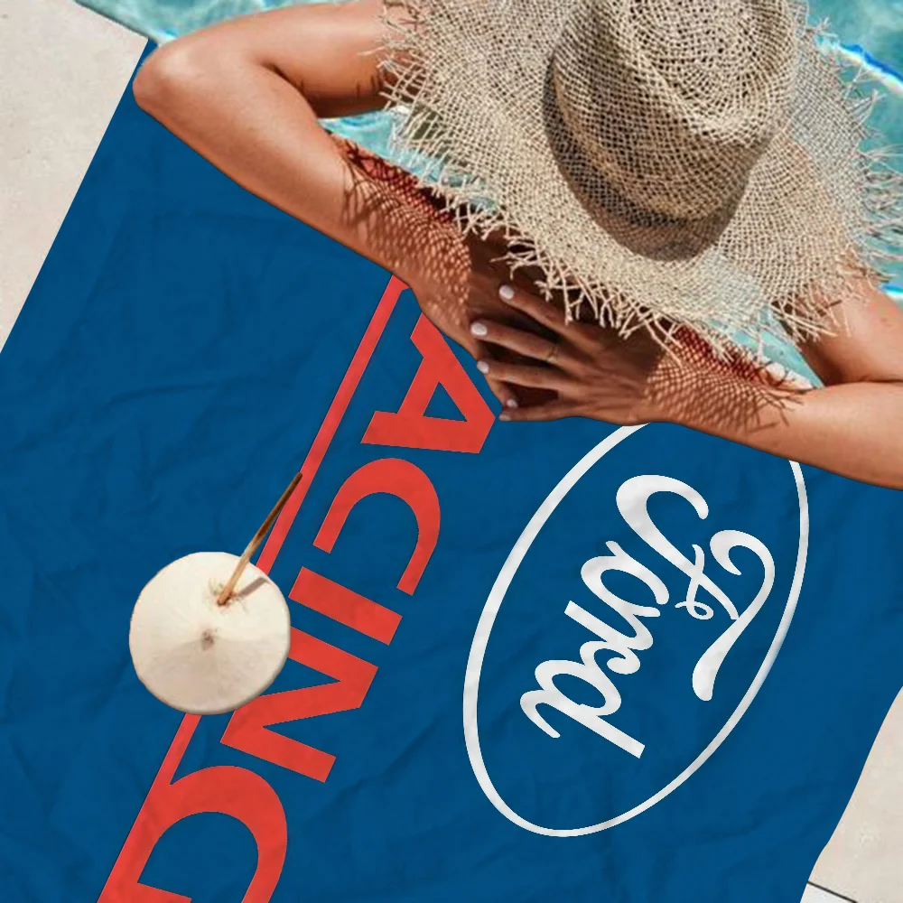 F-Ford mustang 50 Years Microfiber Printed Beach Towel Mountain Climbing Yoga Beach Swimming Running Absorbent Soft Towel 4