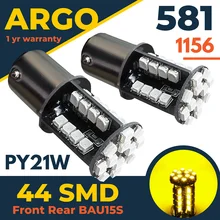 

581 Led Smd Indicator Bulbs Amber Car Flasher Turn Signal Light Py21w Orange 12v
