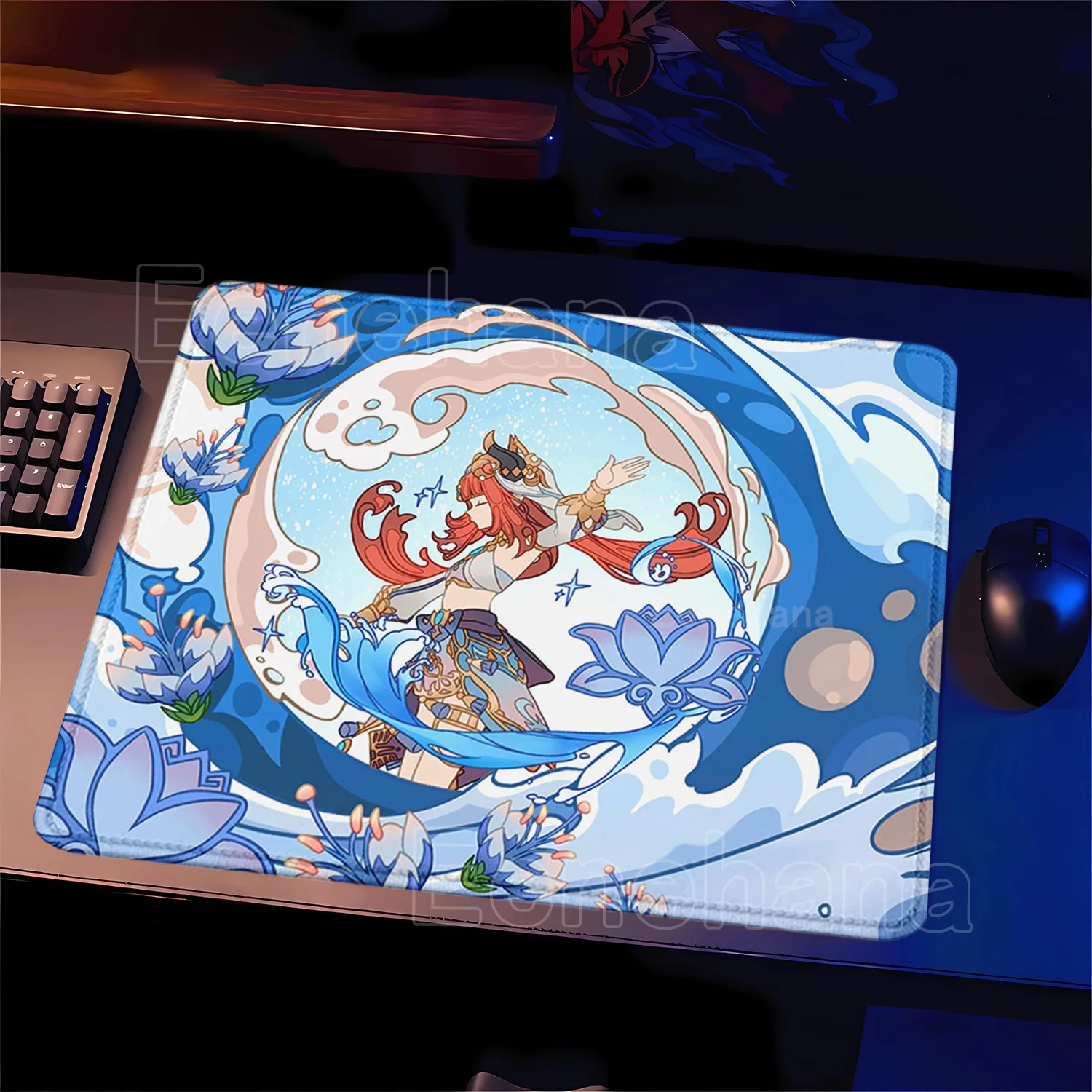 Enhanced Product Title:  
Premium Genshin Impact Themed Small Mouse Pad - Anti-Slip Rubber with Lock Edge