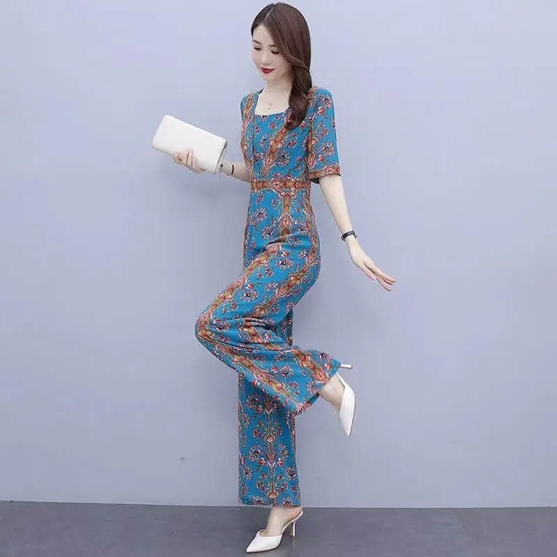 fragmented-chiffon-bodysuit-set-for-women's-summer-thin-2023-new-style-sagging-wide-leg-bodysuit-jumpsuit