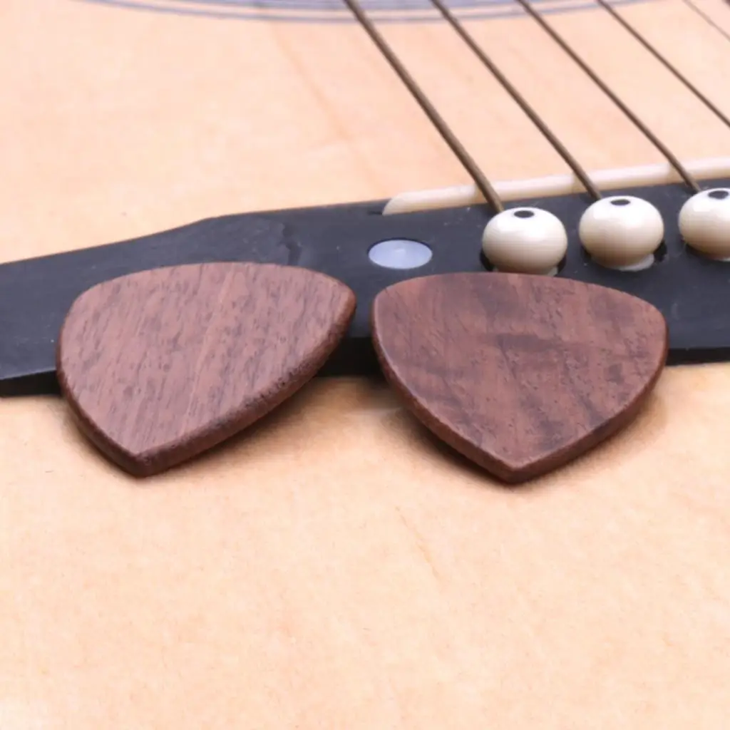 3 Pcs Wood Electric Guitar Picks, Perfect for Electric Acoustic Classical and Bass Guitars and Even for Ukulele