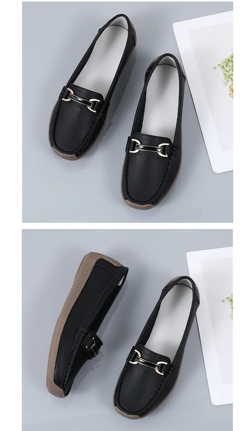 2024 neue Frühling/herbst Große Größe Frauen Wohnungen Frau Casual Schuhe Slip-on Loafers Echtes Leder Mokassins Weibliche boot Schuhe – Detail 21