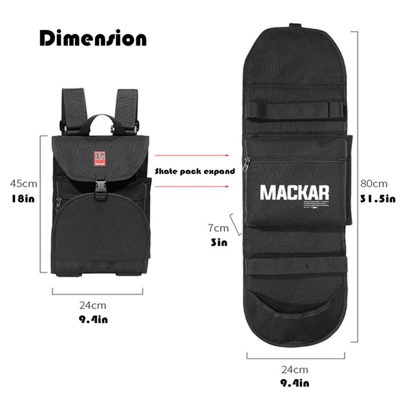 MACKAR POPULAR SIMPLE 80X24X7cm Electric Skateboard Backpack