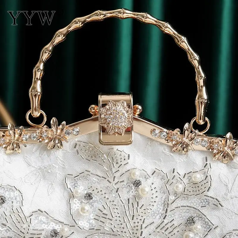 Embroidery Vintage Evening Bag Female Luxury Evening Bags Handmade Embroidery Beaded Rhinestone Party Purses Womens Clutches Bag