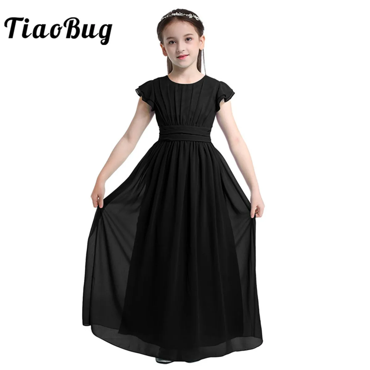 US Flower Girls Princess Dress Kids Wedding Bridesmaid Formal Pageant Party Gown 