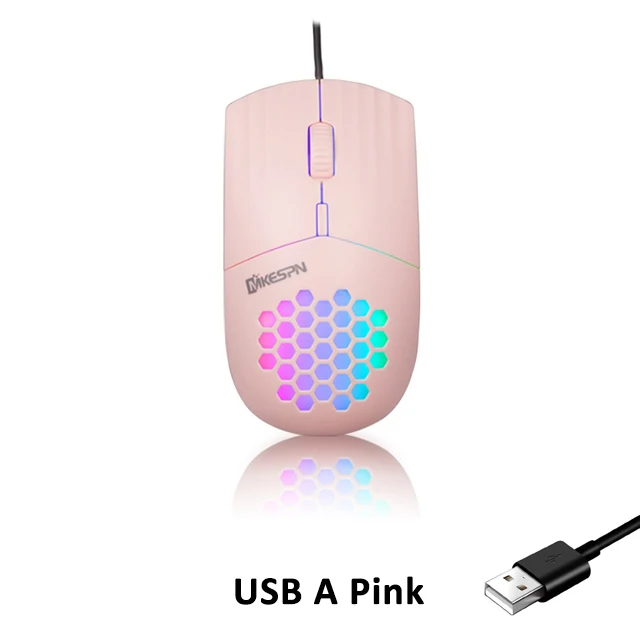 סוג c או usb עכבר קווית 1600 dpi rgb תאורה אחורית עכבר דבש משחק גיל המעבר עבור מחשב ipad mac מחשב נייד