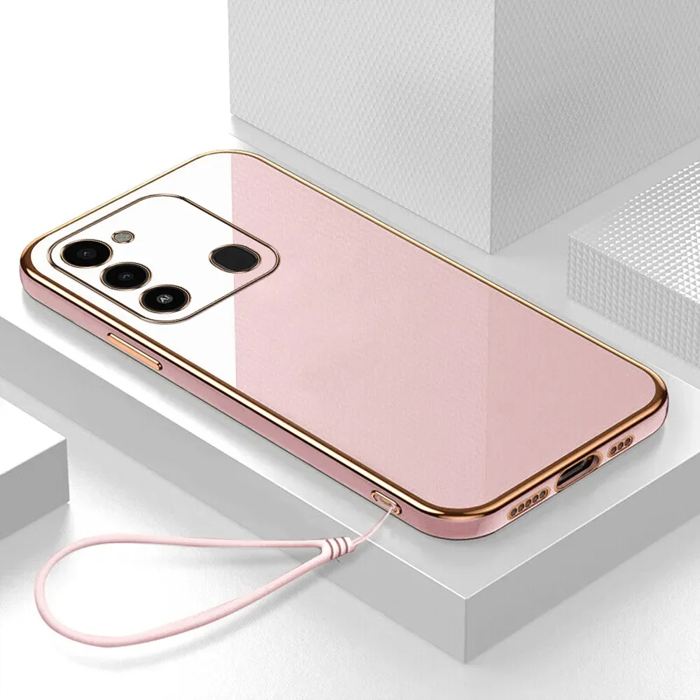 Luxury Square Plating Shockproof Silicone Back Cover