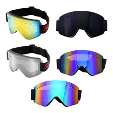 Gogle narciarskie UV400 przeciwmgielne duże narciarskie maski okulary narciarstwo śnieg mężczyźni kobiety gogle snowboardowe tanie tanio CN (pochodzenie) MULTI 90mm Black Z poliwęglanu Skiing
