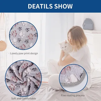 6 Pack Small Dog Blanket, Super Soft Warm Pet Cover Blankets, Paw Print Puppy Fleece Flannel Blanket for Small Medium Dogs and 2