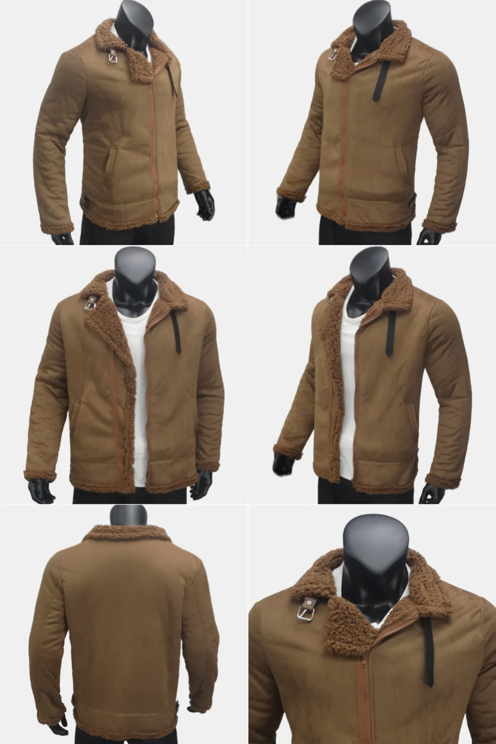 Jacken Mann Winter Verdickte Warme Winddichte Herren Jacken Wildleder Kunstpelz Fleece Futter Oberbekleidung Herrenbekleidung Windjacke – Detail 3