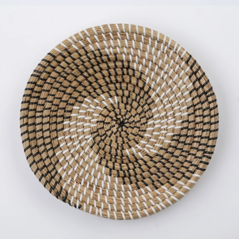 Rattan Wall Decor Hanging Woven Wall Plate Round Fruit Basket Boho Seagrass Decorative Trays for Living Room Bedroom Kitche 4