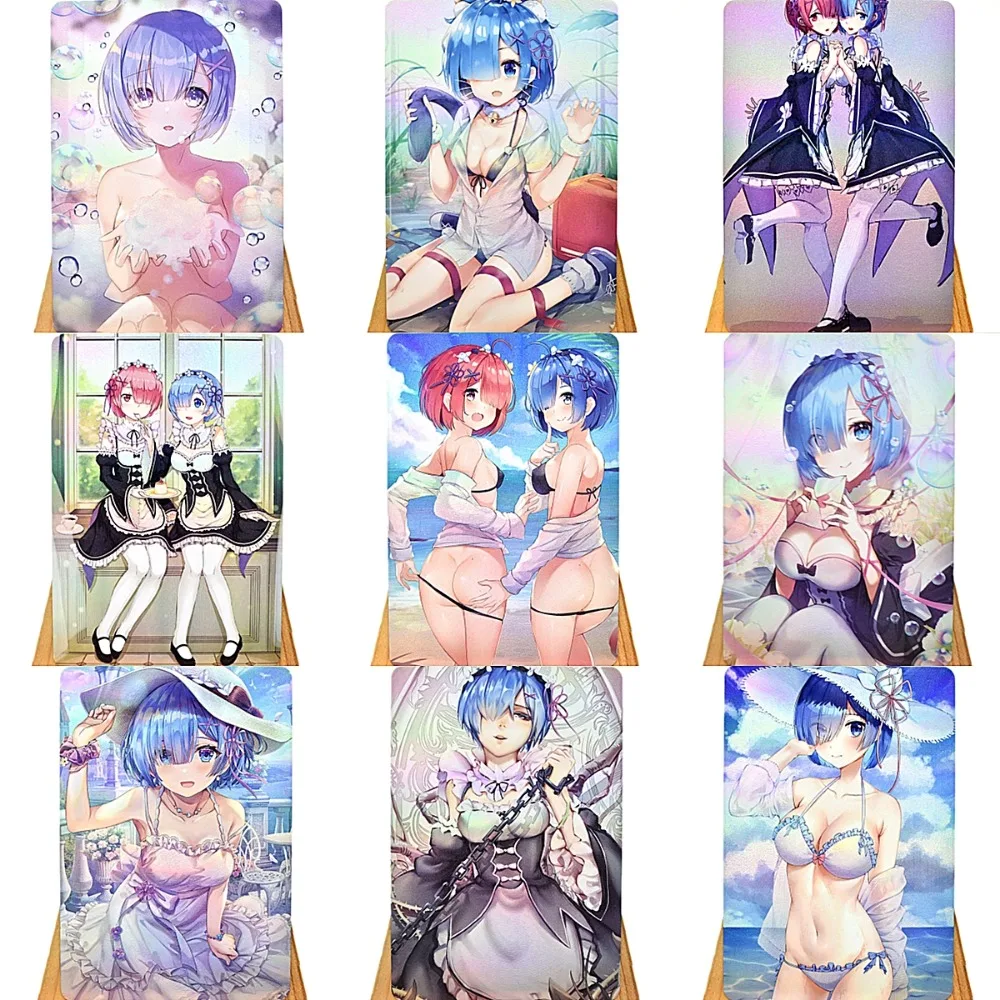 

9Pcs/set Rem ACG Flashcards Re:Life in a different world from zero Kawaii Games Anime Cards Gifts Toys Collectible Cards