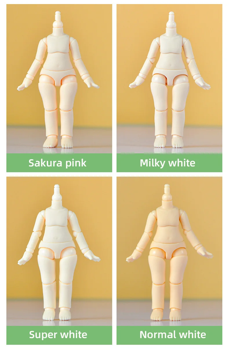 Neuer YMY Body Ob11 Körper mit beweglichen Gelenken für GSC, 1/12 BJD Körper, Obitsu11 Puppenzubehör, Ersatzhand, Brust, Spielzeug, weiße Haut – Detail 3