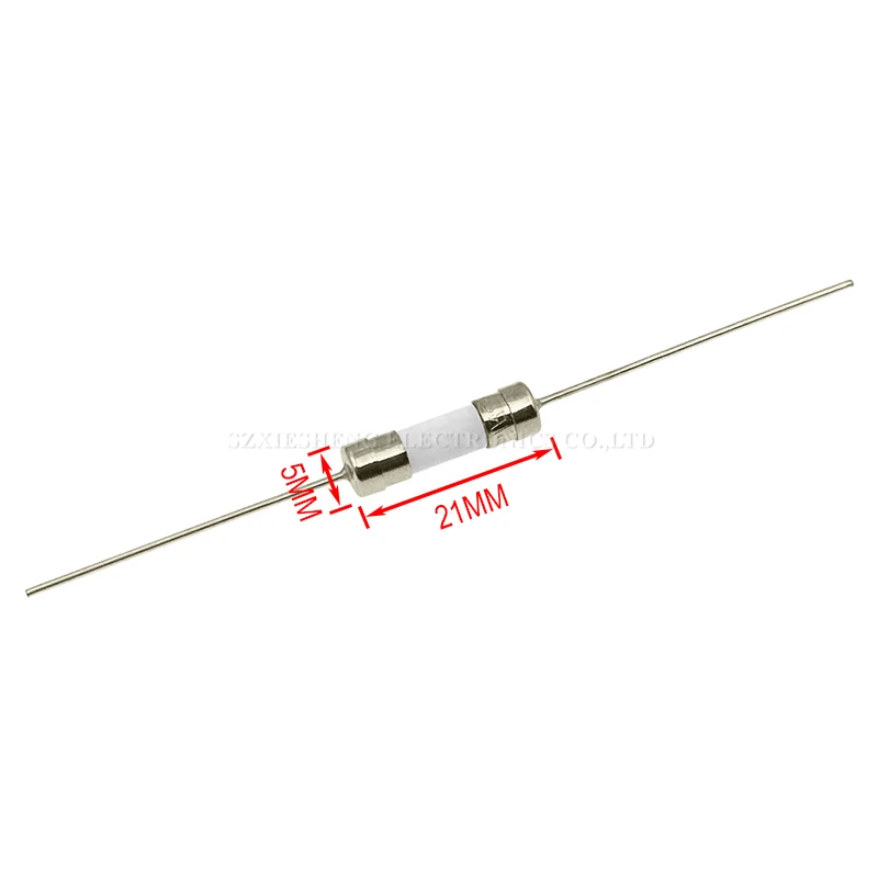 Fast Blow Slow-Blow Ceramic Tube Fuse with Lead Wires 0.5A 1A 1.5A 2A 2.5A 3A 4A 5A 6.3A 8A 10A 15A 20A 25A 30A 250V 10PCS 5*20MM