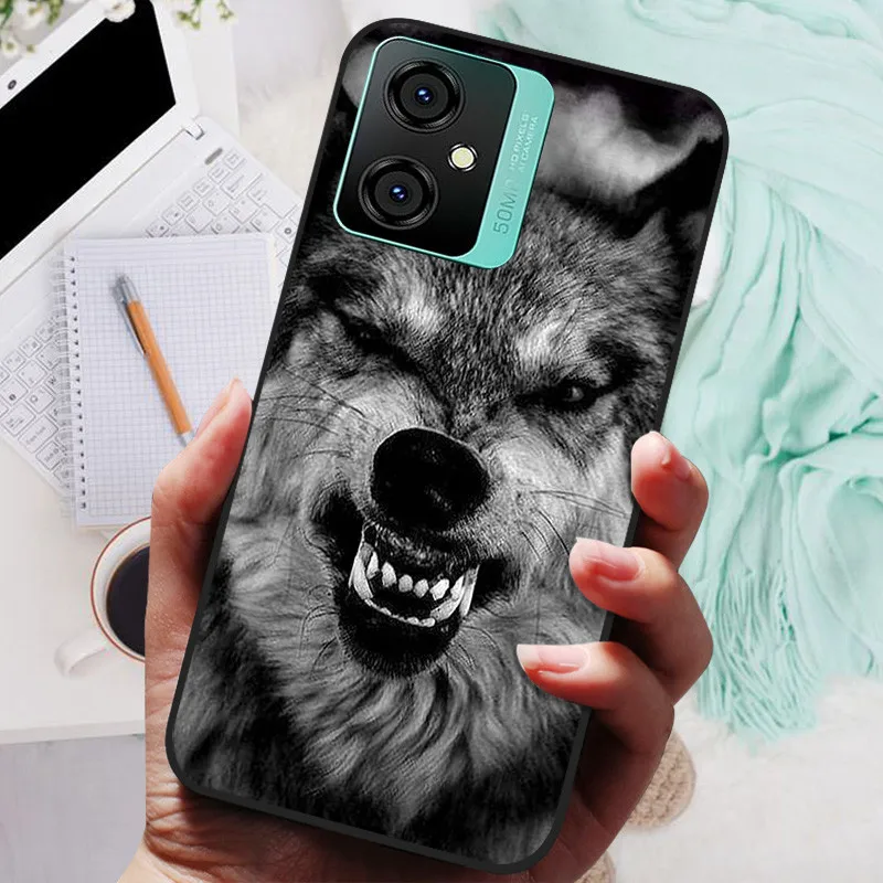 Silicone Soft Lions Cat Black Bumper Protective Case Cover